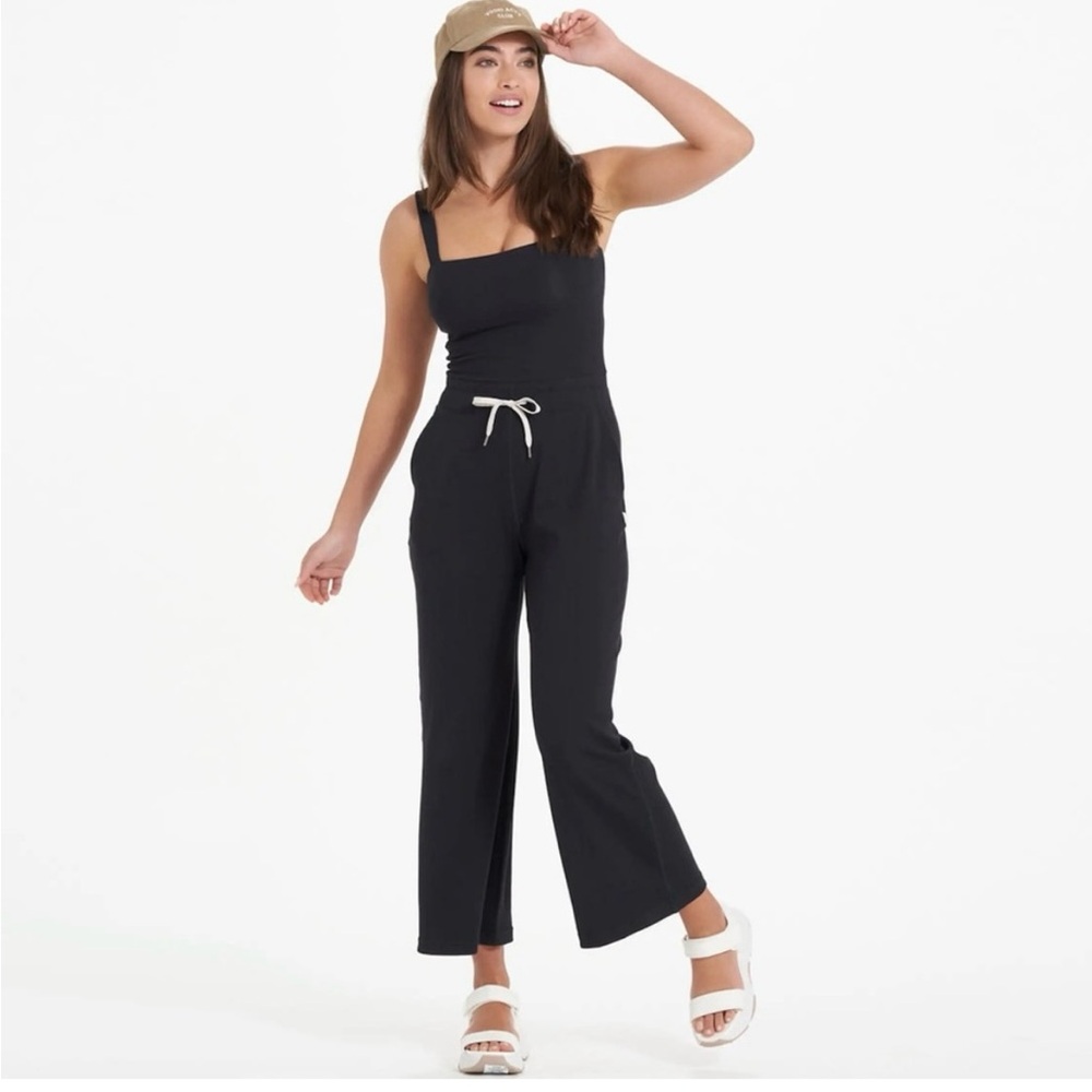 Vuori Mudra Ribbed Knit Wide Leg Jumpsuit